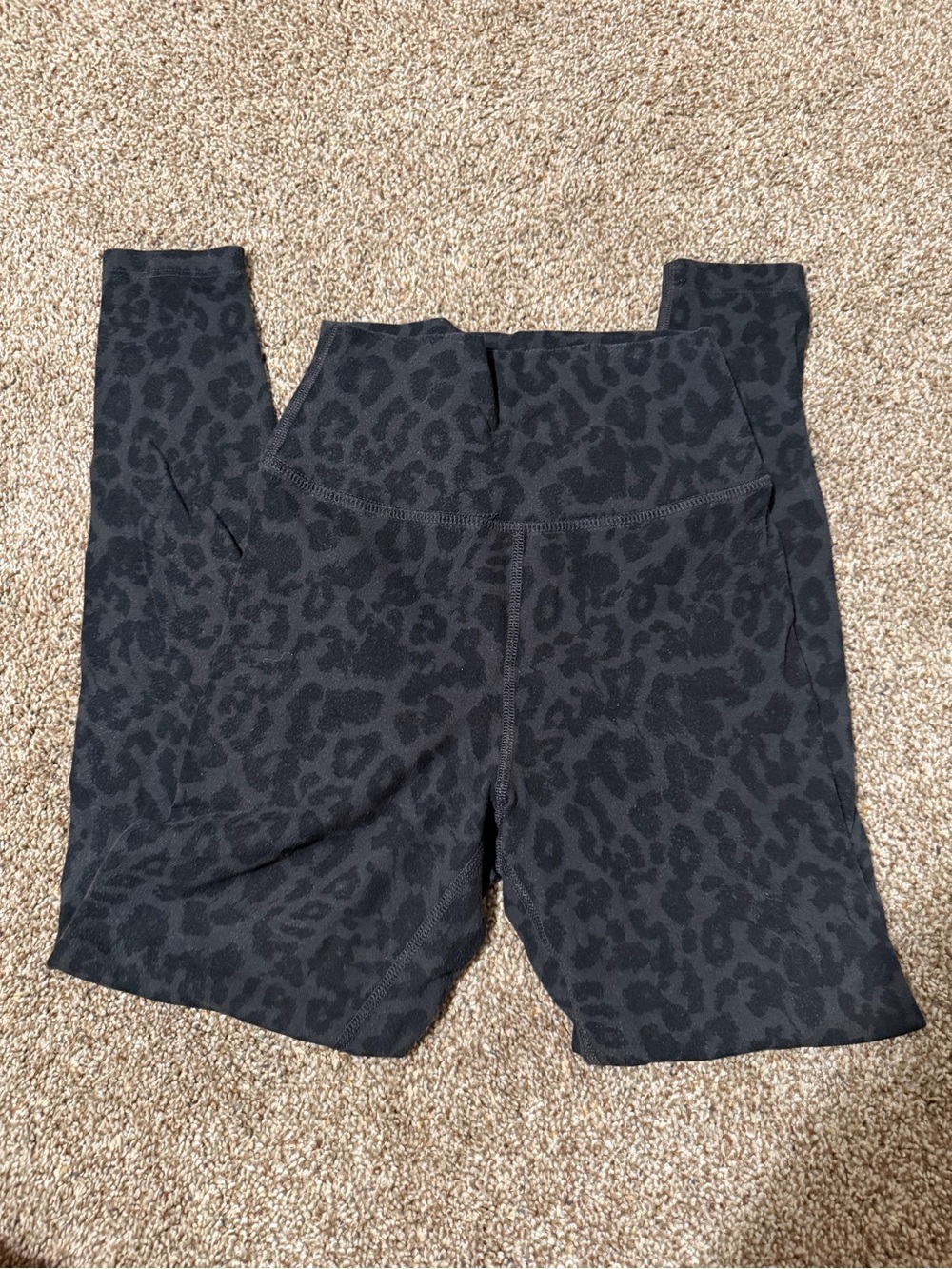 LNA Black Leopard-Print High-Waist Kids Leggings
